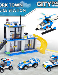 Exercise N Play Mini Police Station Brick Toy Sets - 808 Pcs
