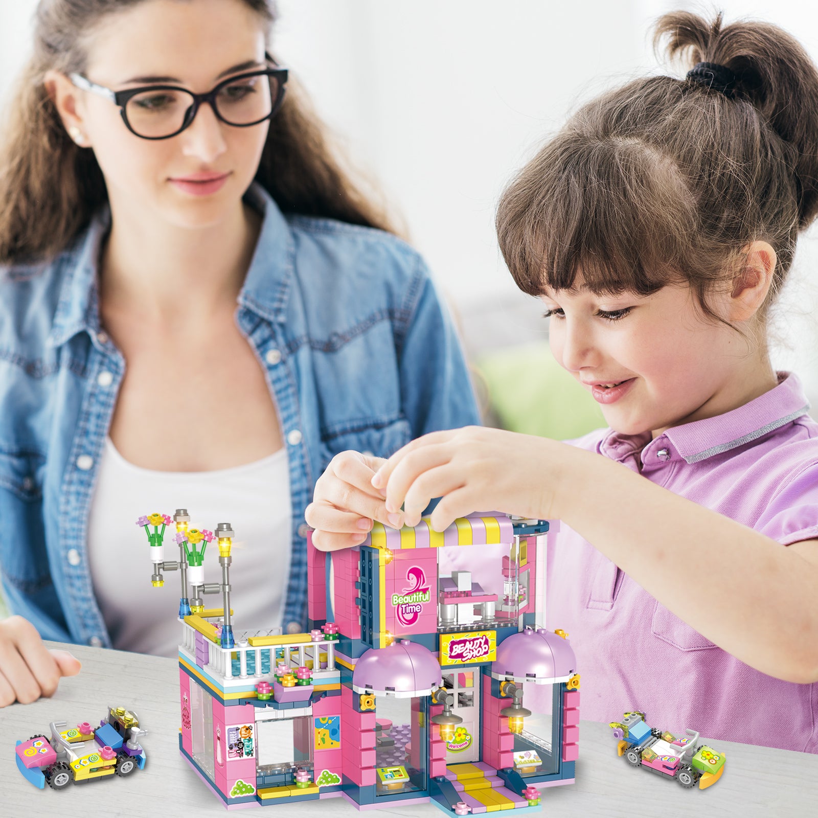 Exercise N Play Barber & Cake Shop Mini Blocks Set - 1023 Pcs