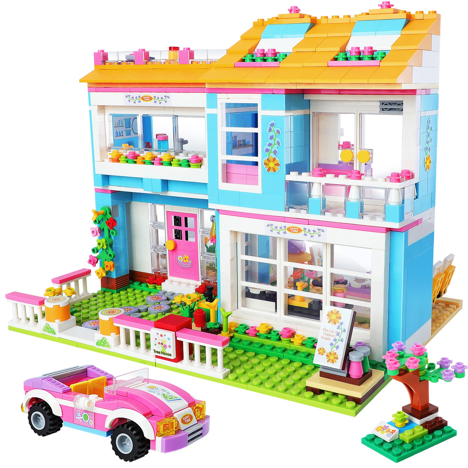 Exercise N Play Miniature Dolls Family House Block Bricks Set - 1006 Pcs