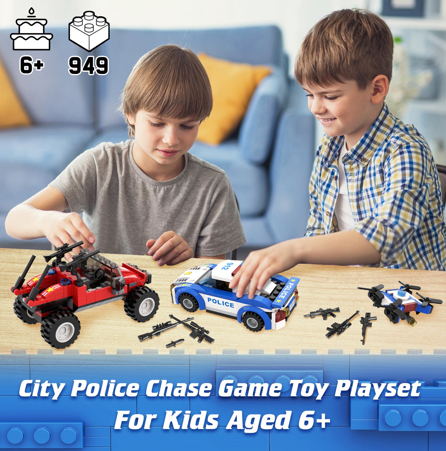 Exercise N Play City Police Station Bricks Blocks Sets - 949 Pcs