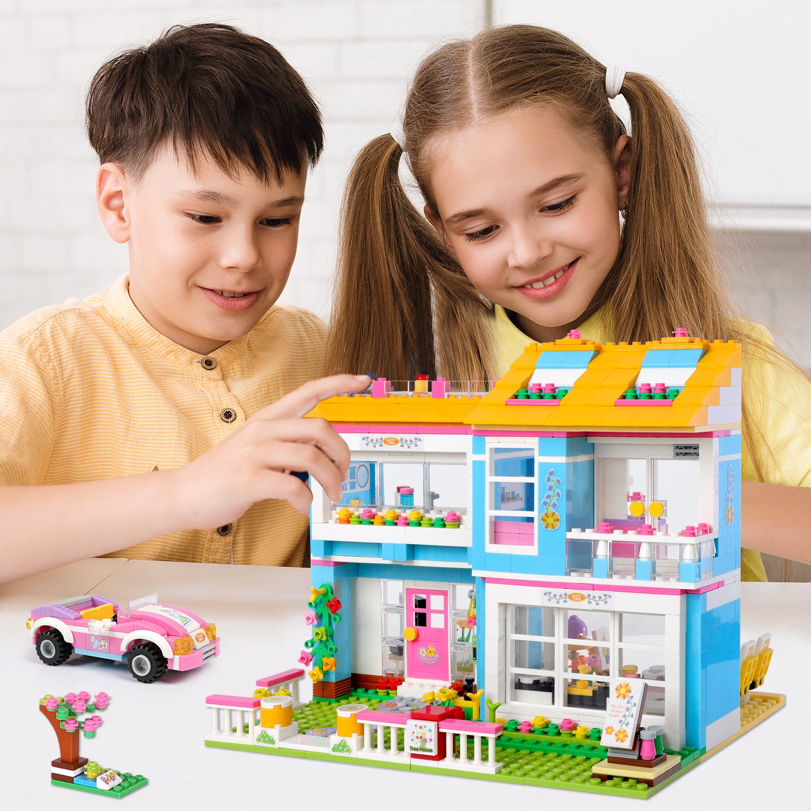 Exercise N Play City House & Grocery Store 2 IN 1 Builder Set Toy - 1556 Pcs