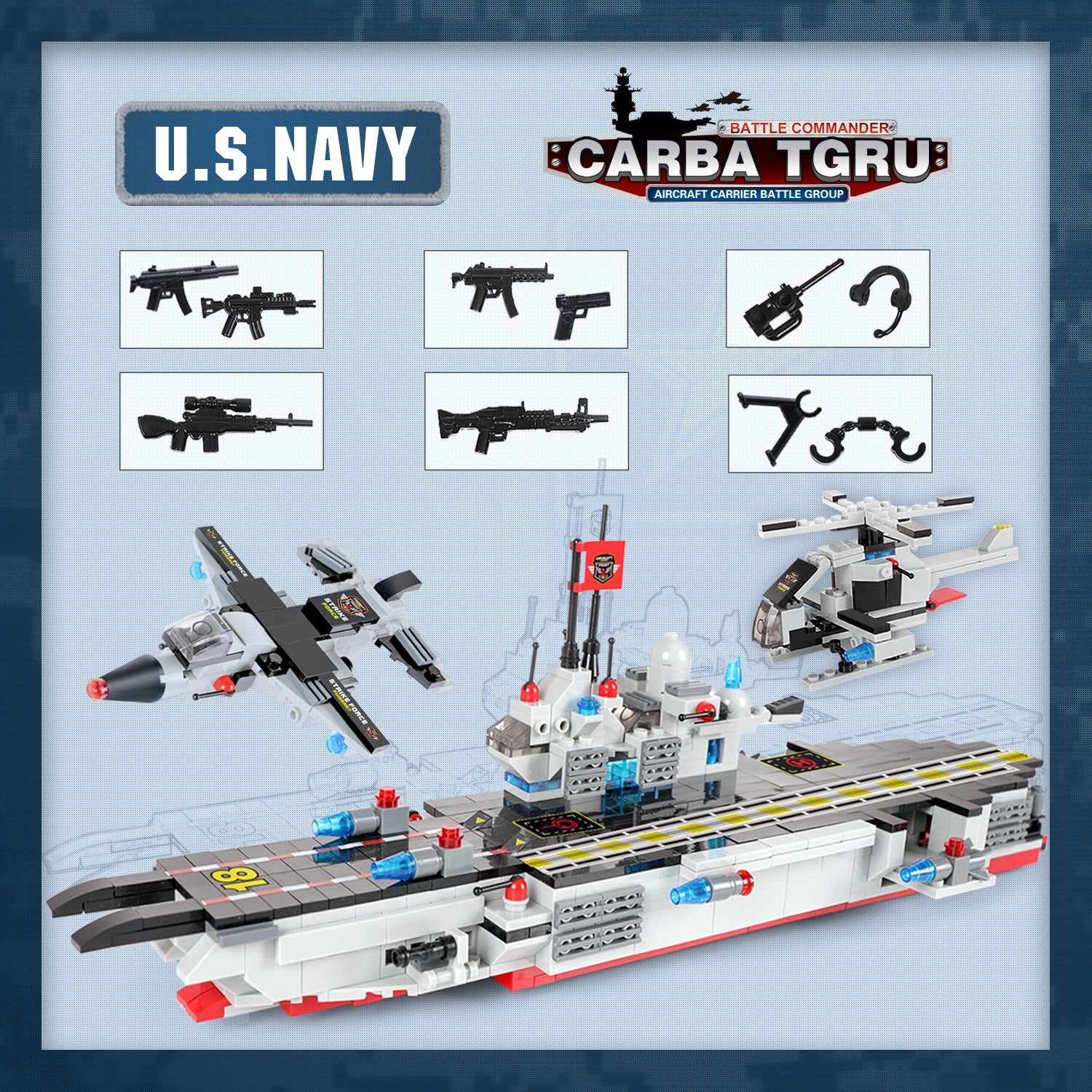 Exercise N Play Navy Warship Bricks Blocks Toys Sets - 1630 Pcs