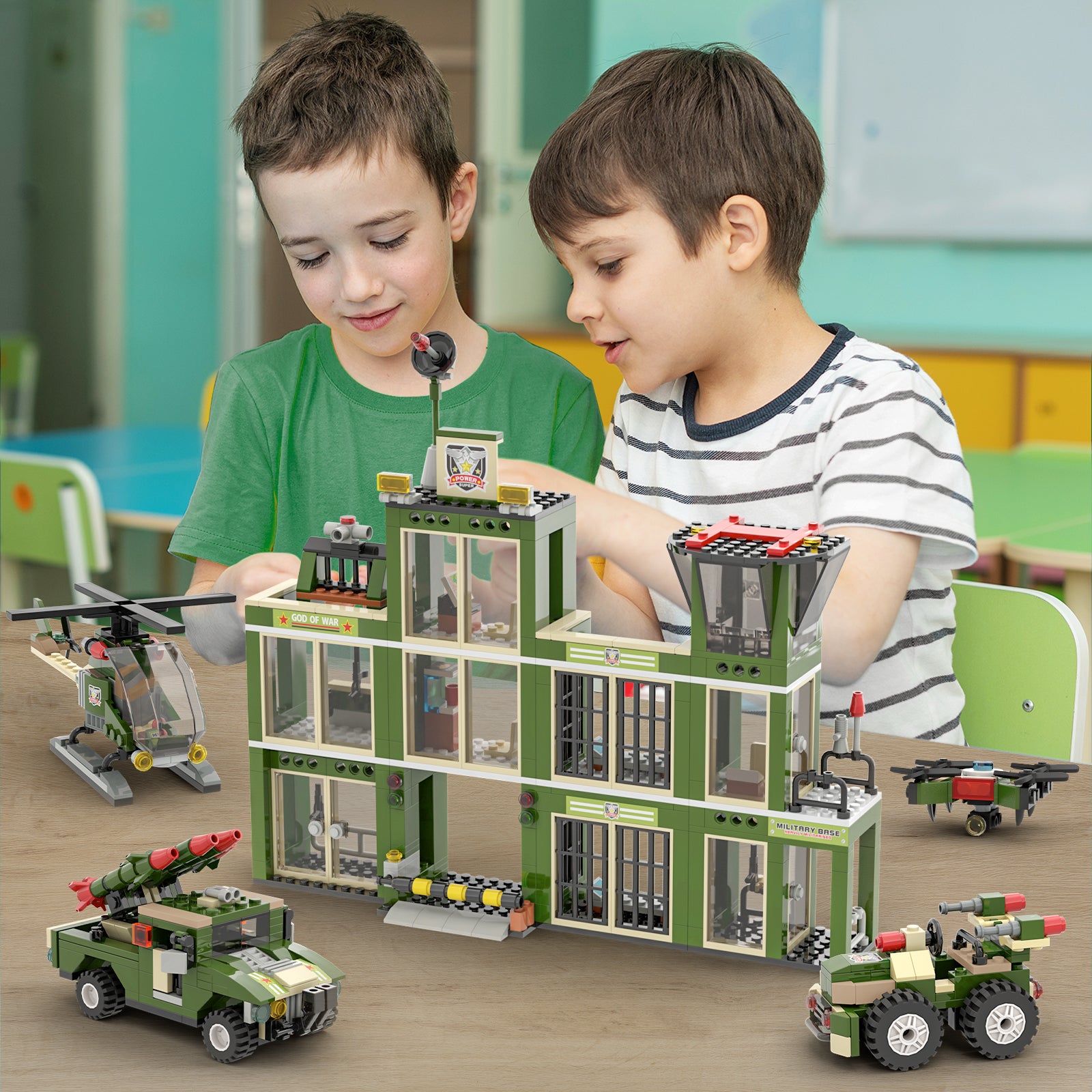 Exercise N Play Military Army Base Mini Block Set - 802Pcs