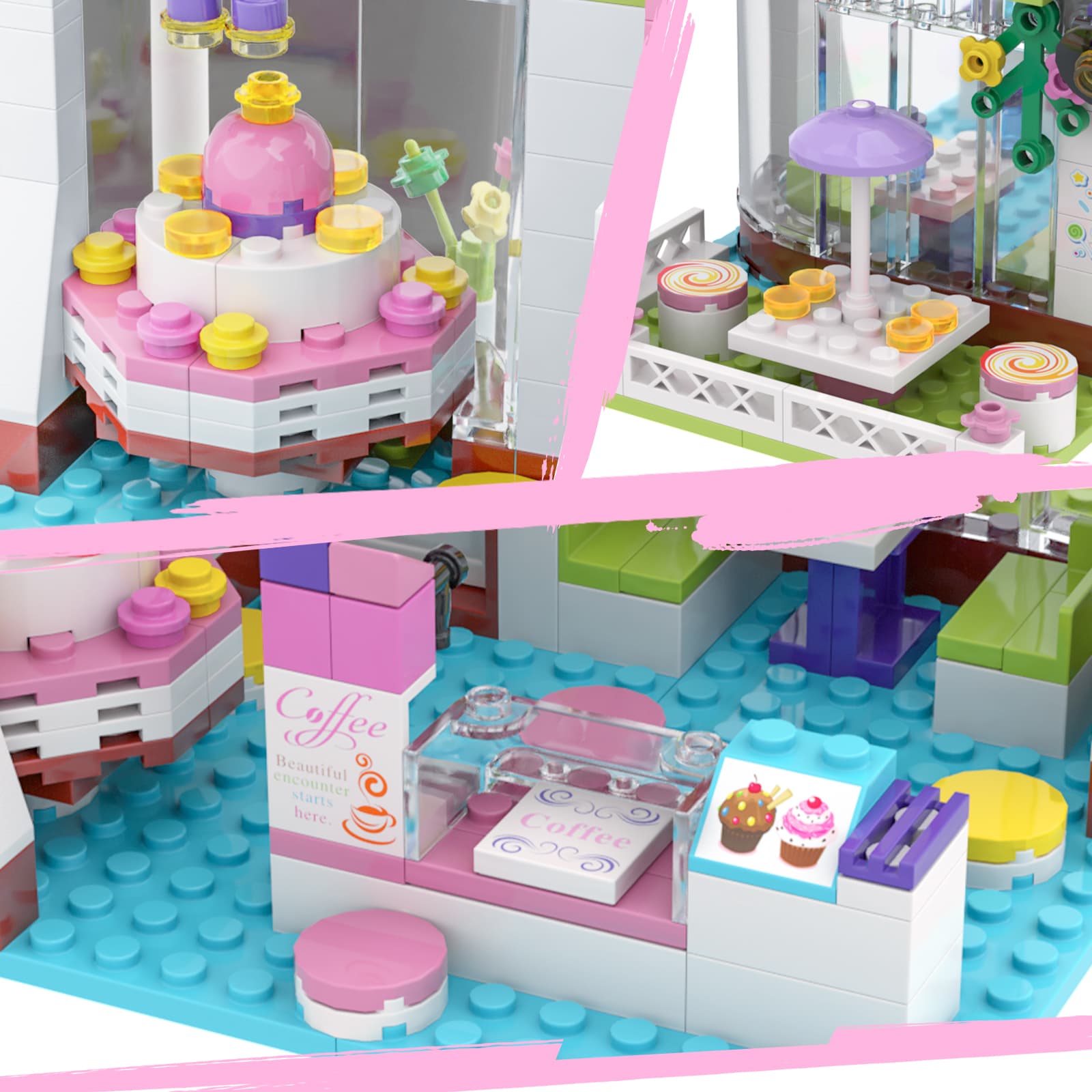 Exercise N Play Street Coffee & Cake Shop Construction Set - 790 Pcs