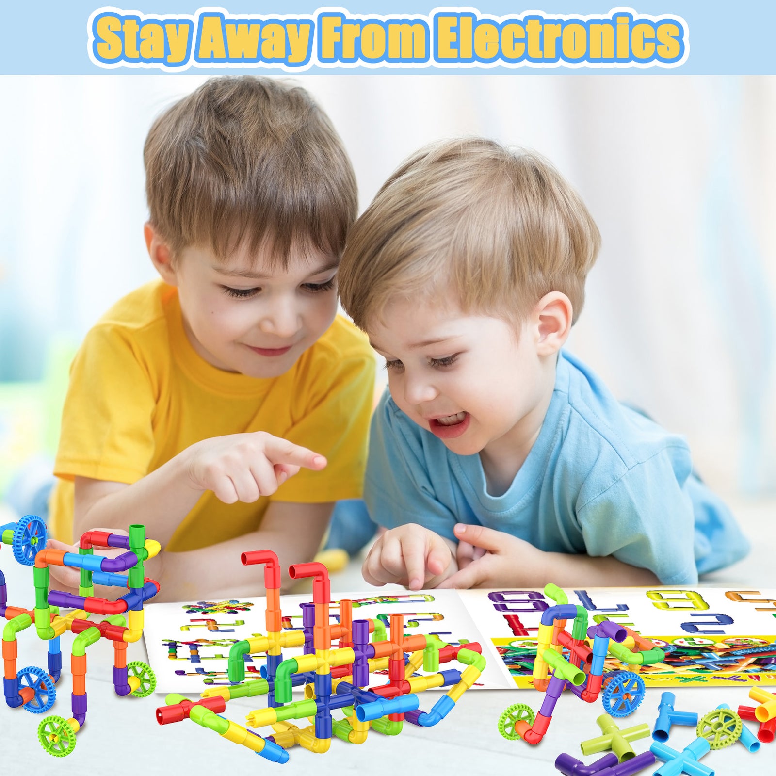 Exercise N Play STEM Vehicles Toddler Blocks Set - 250 Pcs