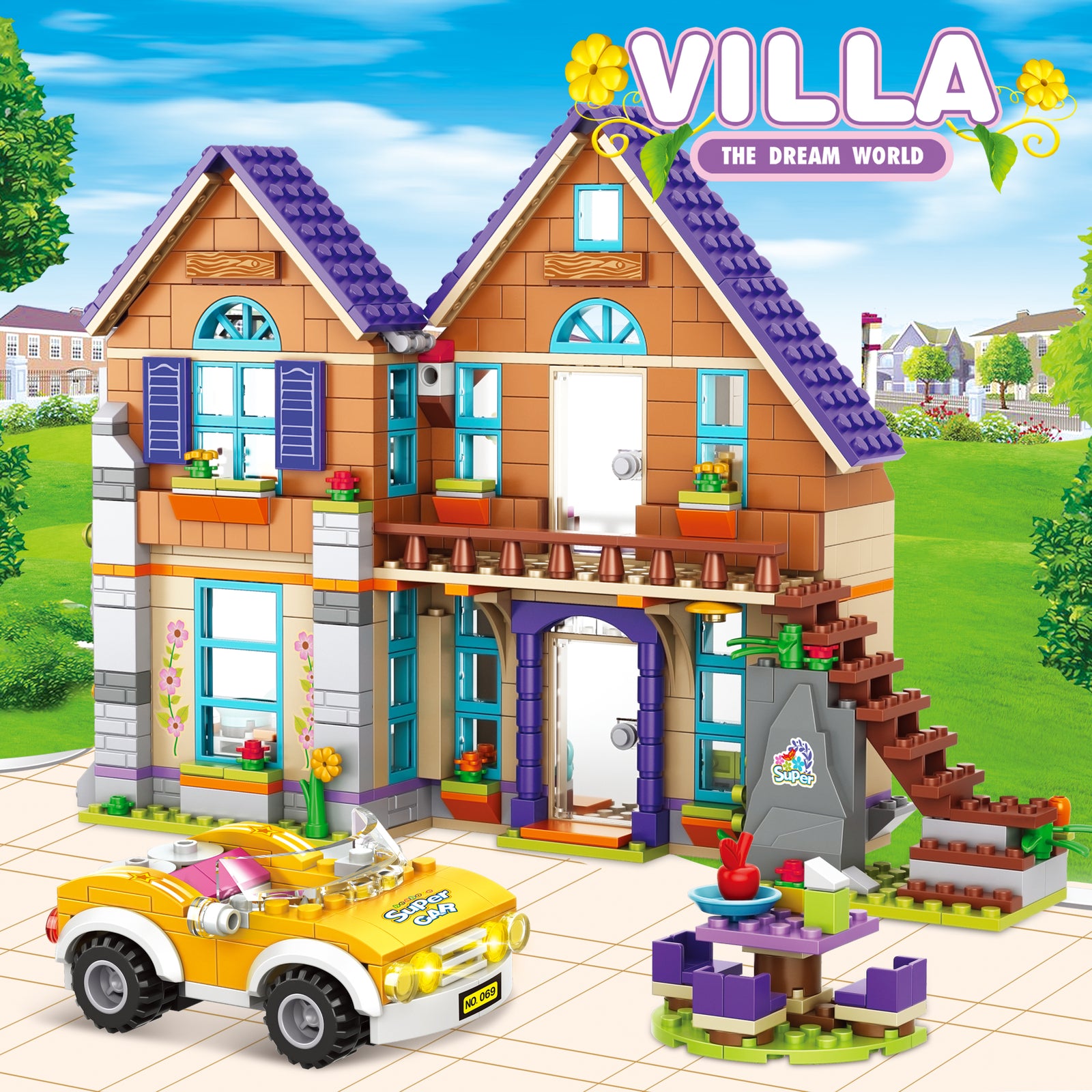 Exercise N Play Modular Family Villa Building Toy - 830 Pcs