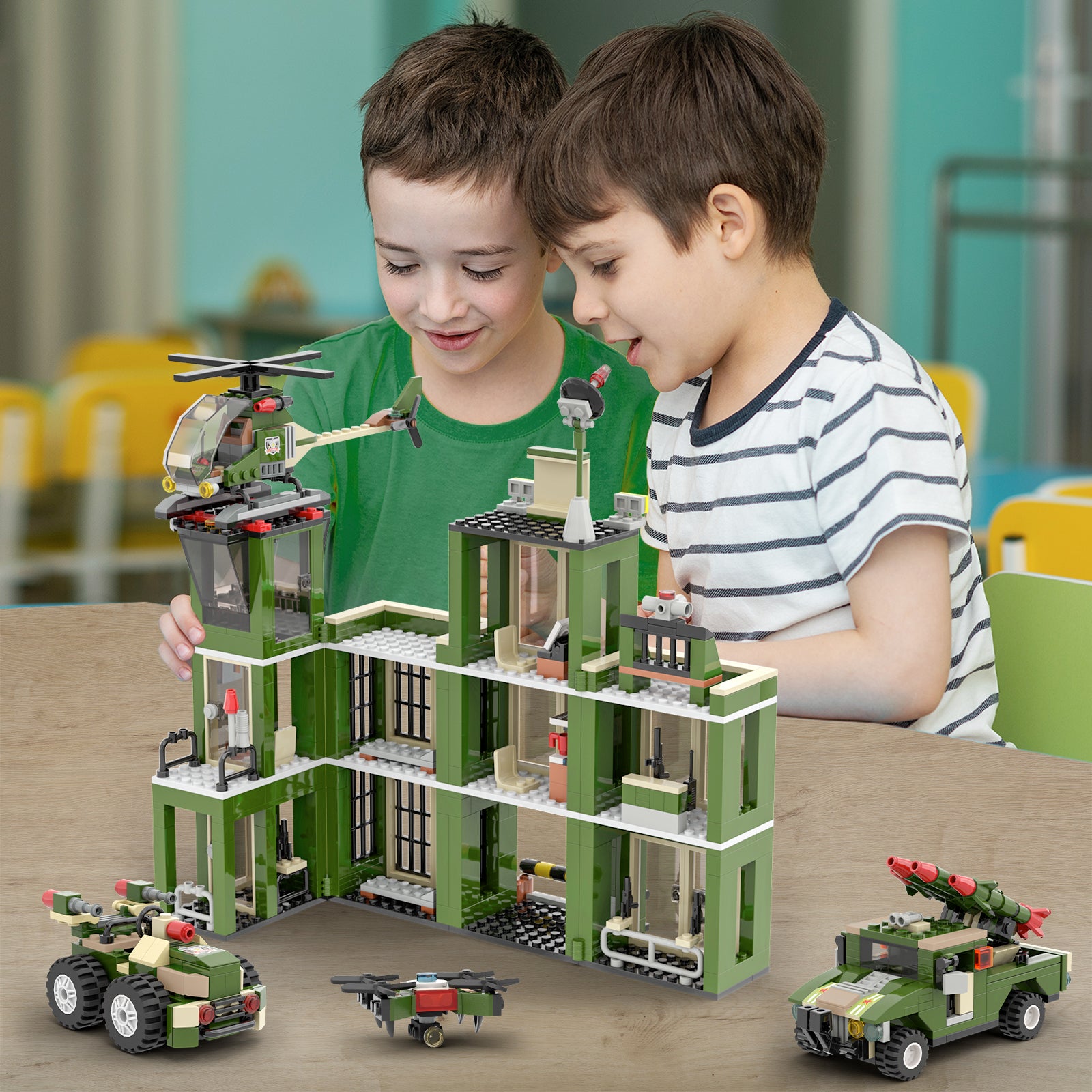 Exercise N Play Military Army Base Mini Block Set - 802Pcs