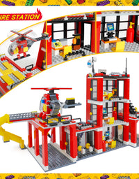 Exercise N Play Fire Station Mini Block Toy Sets - 896 Pcs
