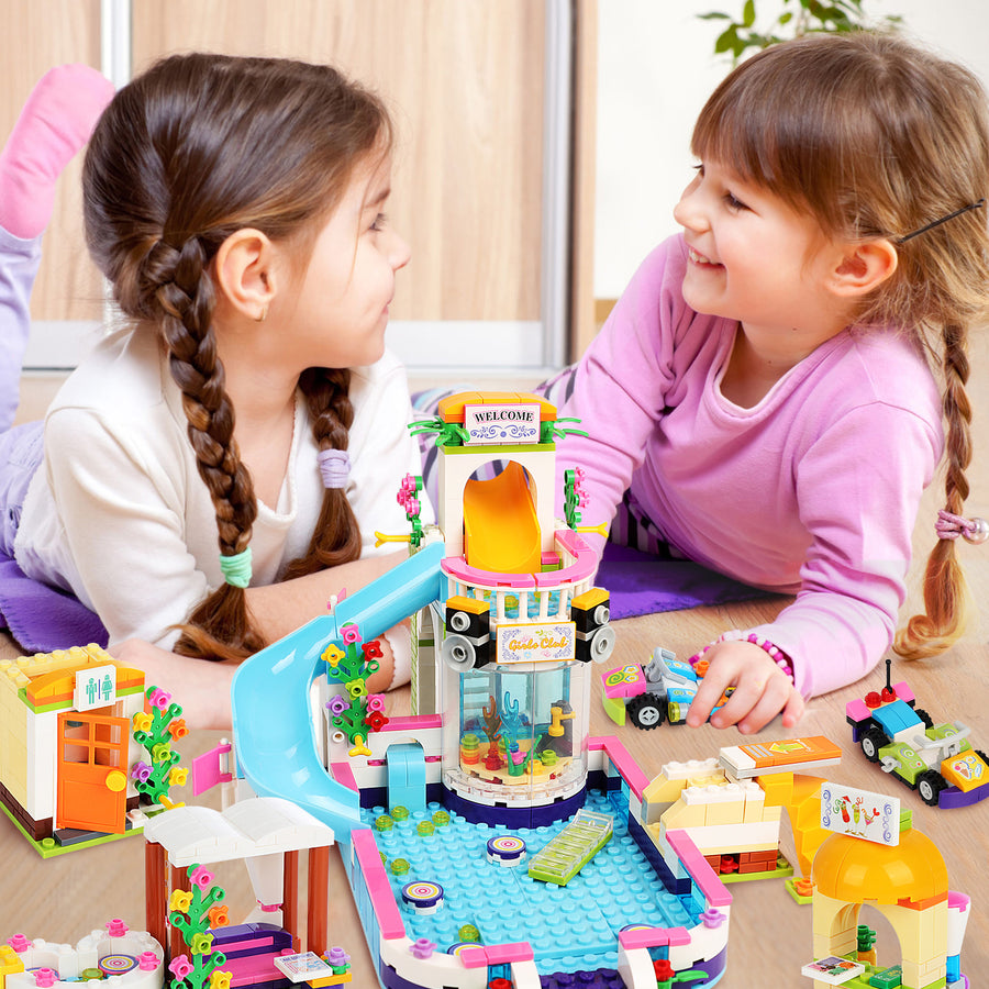 Exercise N Play Water Park Brick Construction Toy Sets - 727 Pcs
