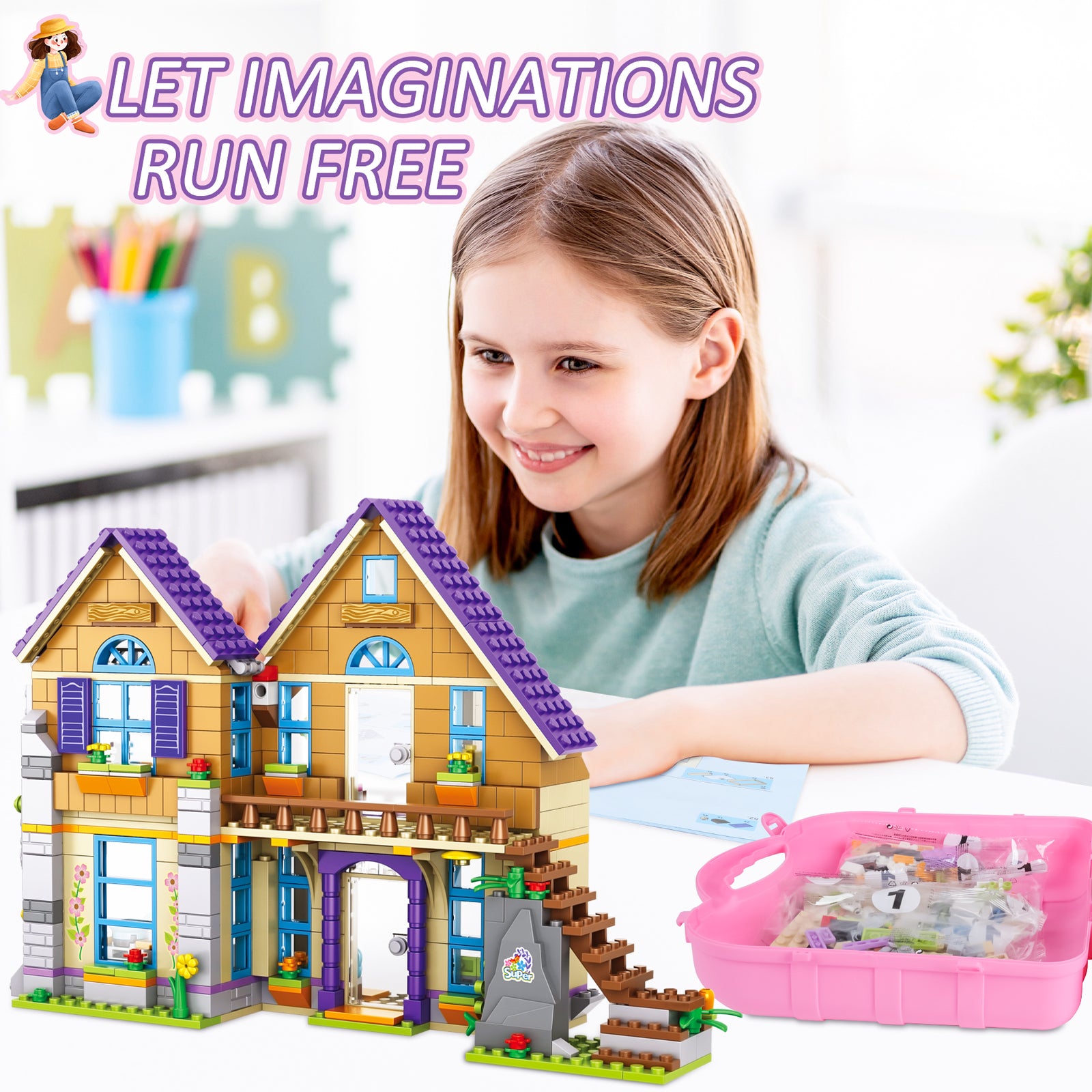 Exercise N Play Modular Family Villa Building Toy - 830 Pcs