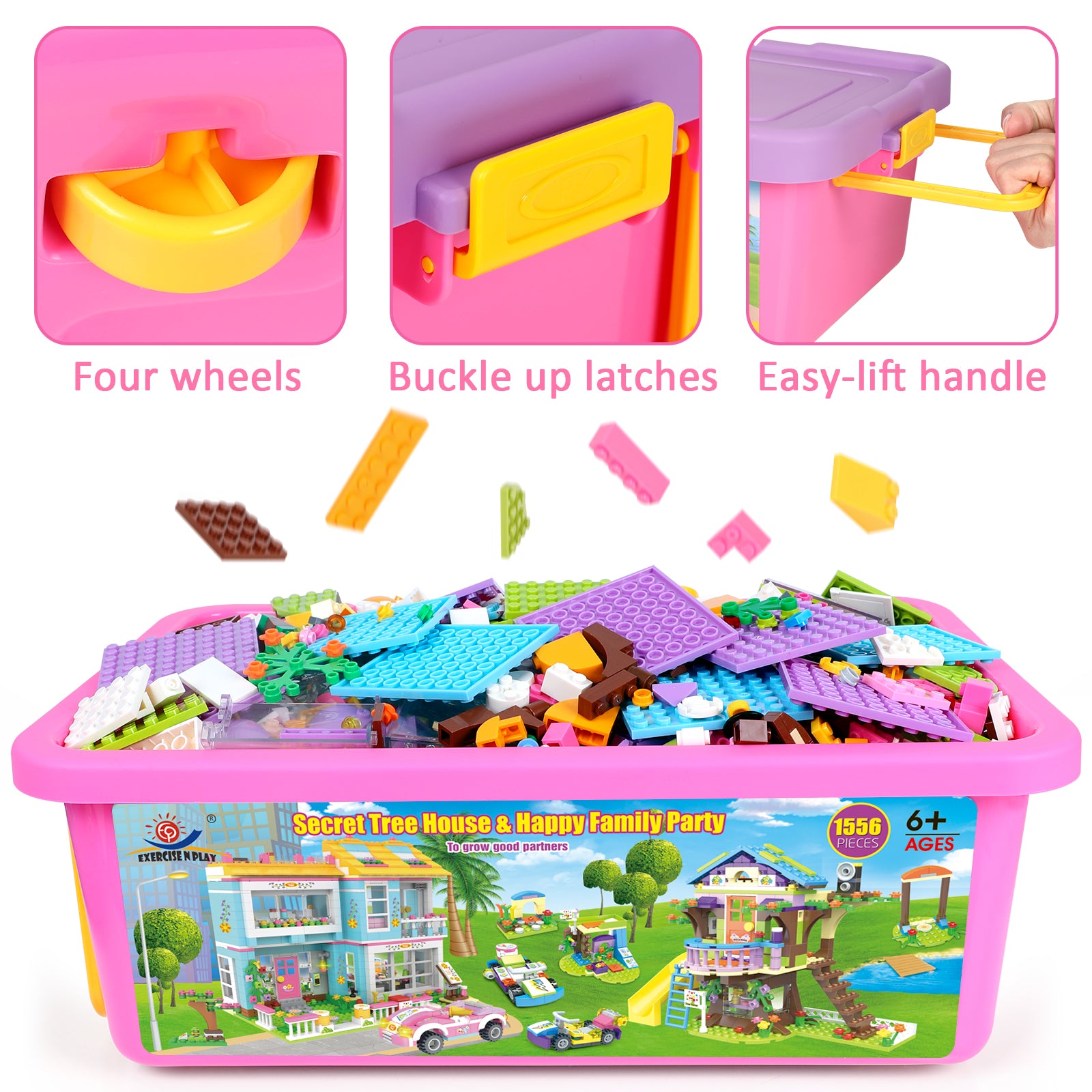 Exercise N Play City House & Grocery Store 2 IN 1 Builder Set Toy - 1556 Pcs