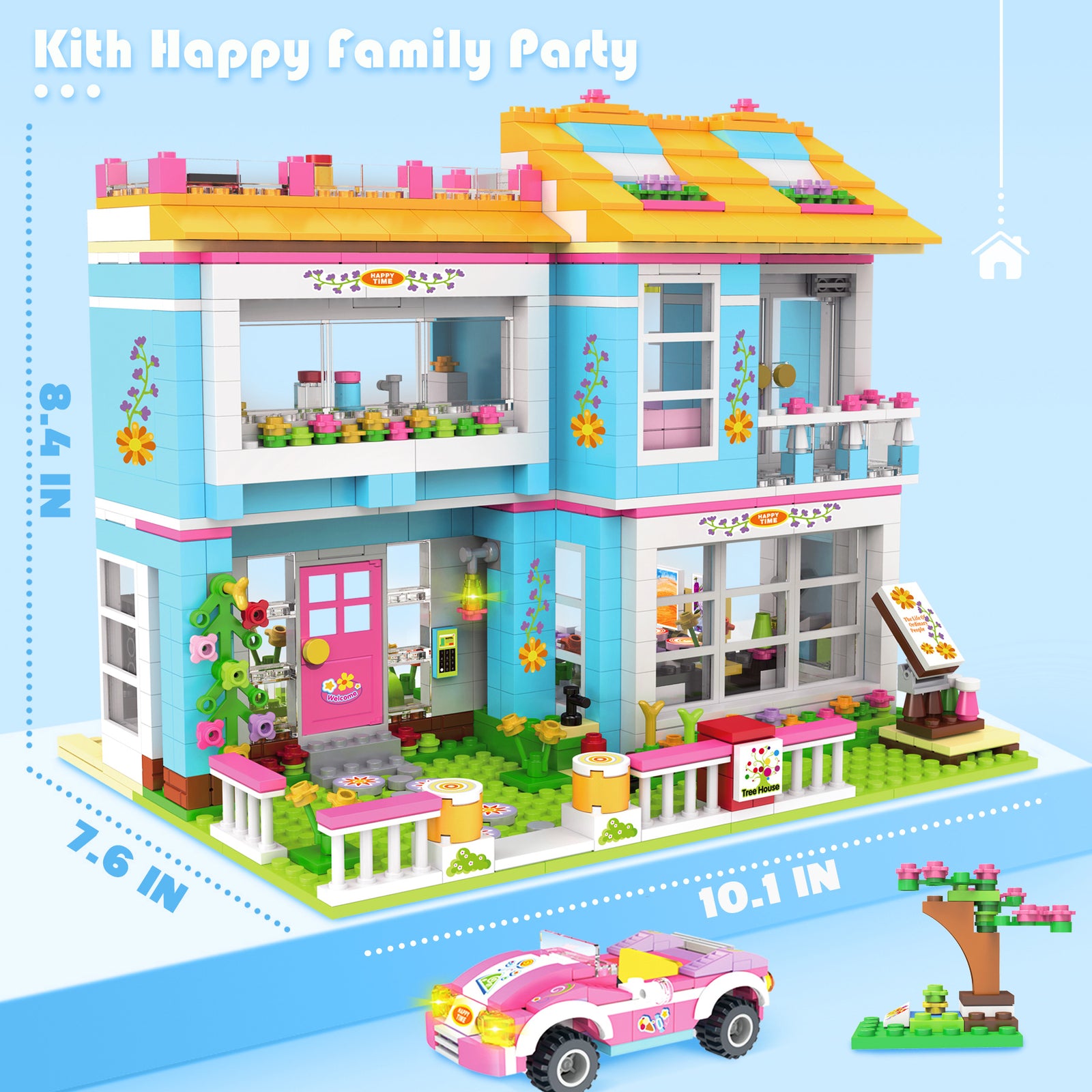 Exercise N Play Miniature Dolls Family House Block Bricks Set - 1006 Pcs