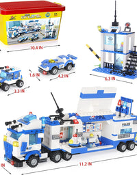 Exercise N Play Police Truck Command Center Toddler Brick Sets - 776 Pcs
