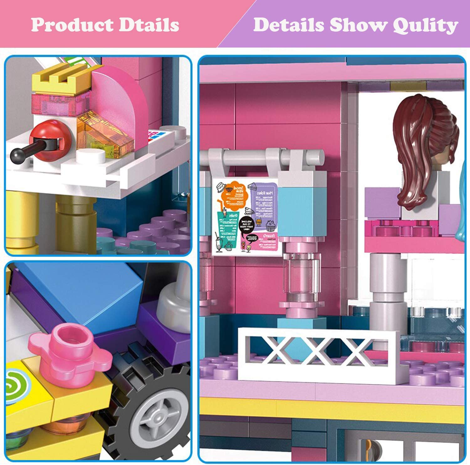 Exercise N Play Building Toy Barber Shop Mini Block Sets - 1294 Pcs