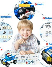Exercise N Play Police Truck Command Center Toddler Brick Sets - 776 Pcs
