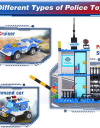 Exercise N Play Police Truck Command Center Toddler Brick Sets - 776 Pcs
