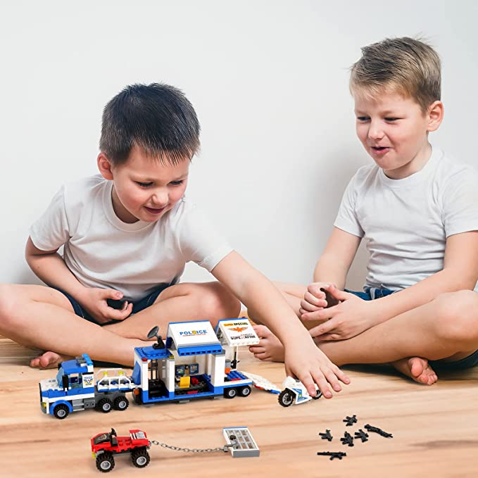 Exercise N Play Police Truck Bank Brick Sets - 483 Pcs