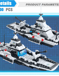 Exercise N Play Navy Military Battleship Brick Building Sets - 796 Pcs

