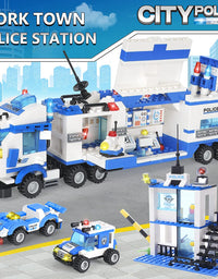 Exercise N Play Police Truck Command Center Toddler Brick Sets - 776 Pcs
