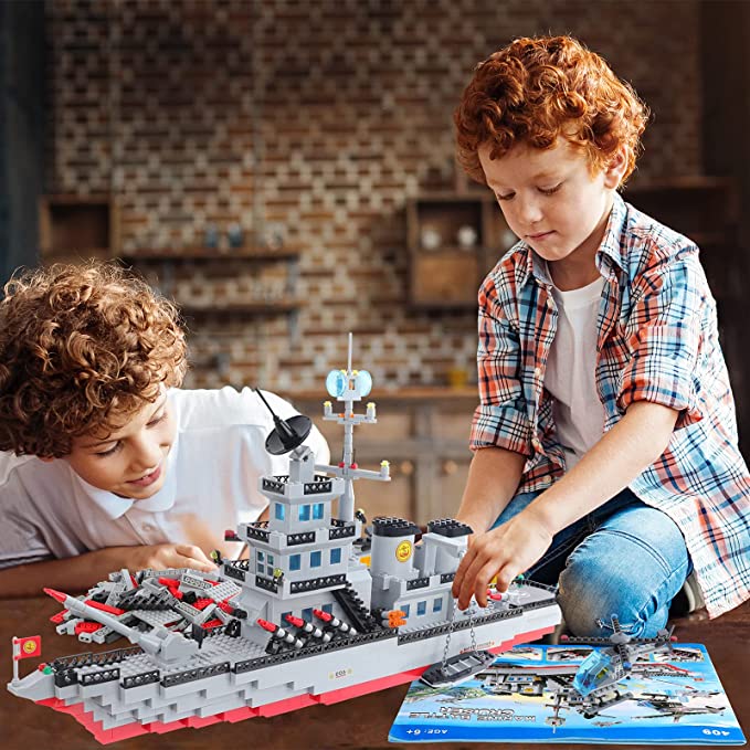 Exercise N Play Navy Battle Cruiser Ship Brick Sets - 1163 Pcs
