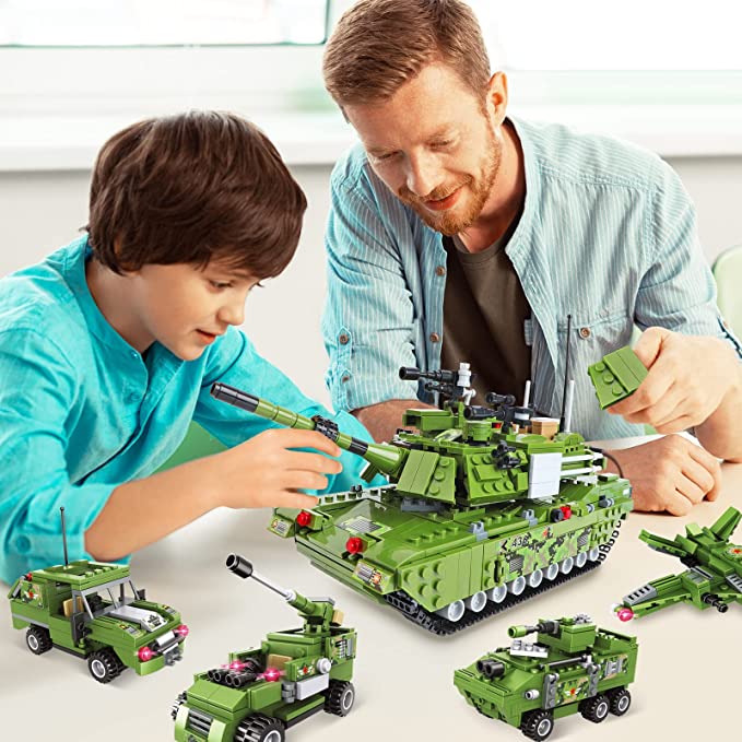 Exercise N Play Army Military Tank Block Building Sets - 952 Pcs