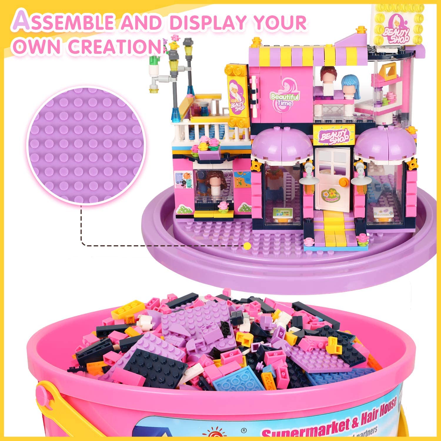 Exercise N Play Building Toy Barber Shop Mini Block Sets - 1294 Pcs