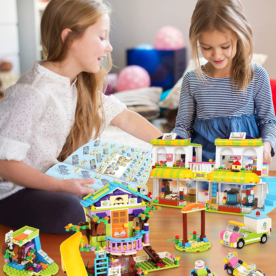 Exercise N Play Treehouse & Grocery Store 2 IN 1 Toy Blocks Construction Set - 1195 Pcs