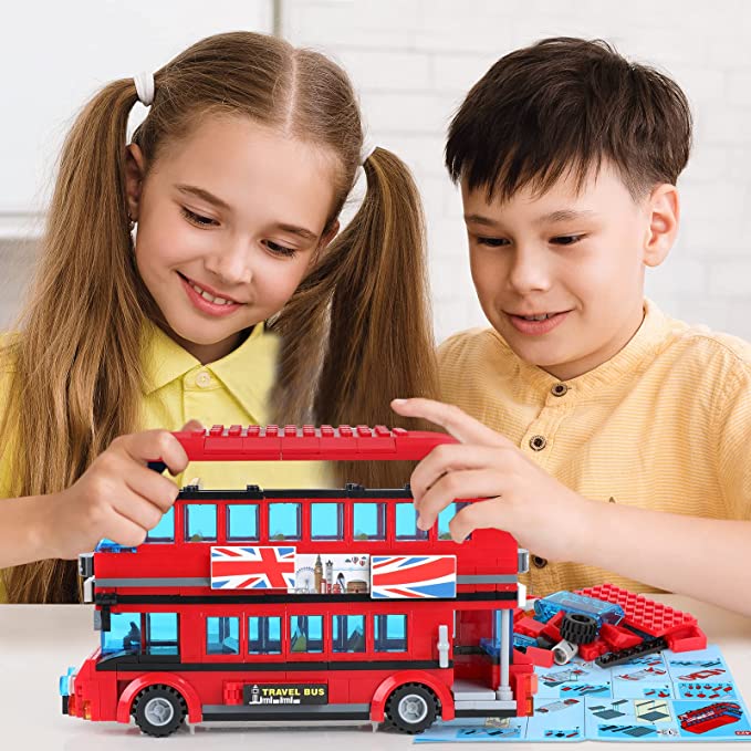 Exercise N Play Building London Tours Buses Mini Bricks Set - 458 Pcs