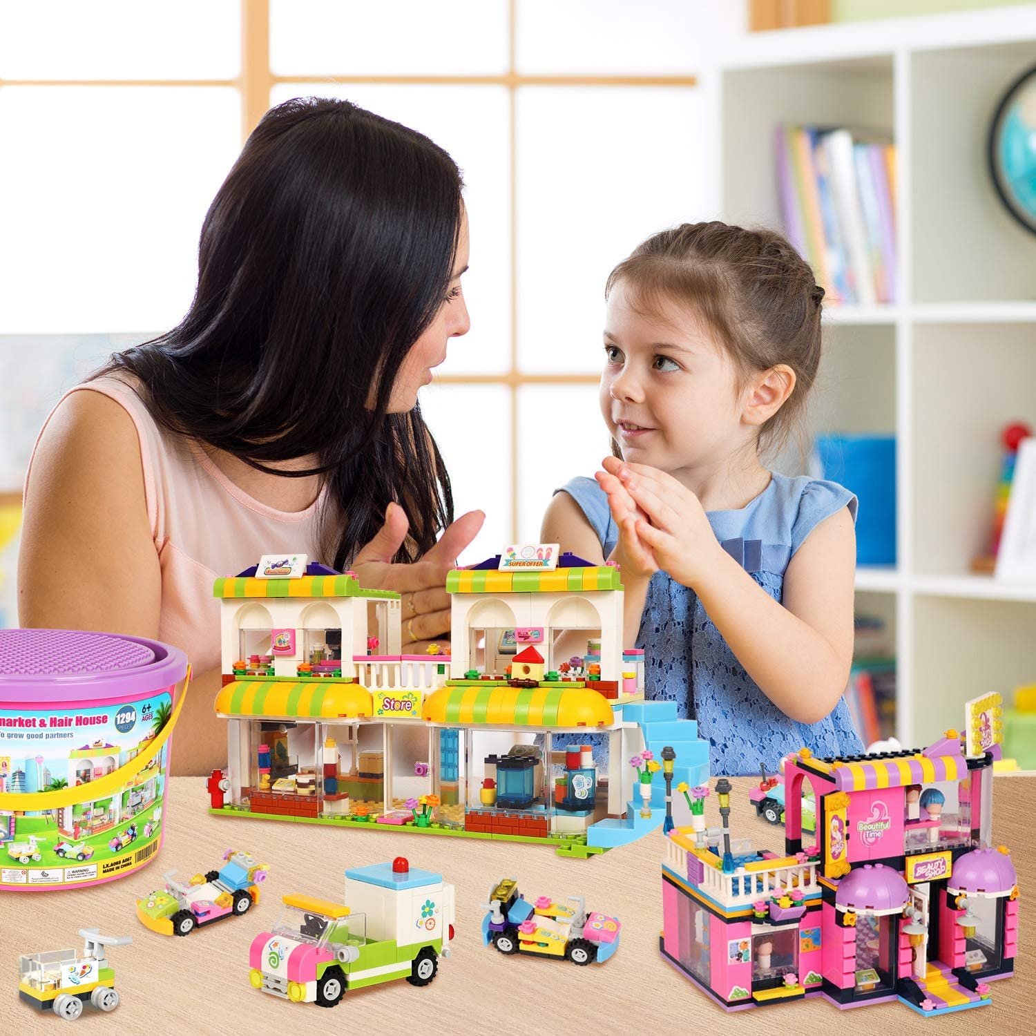 Exercise N Play Building Toy Barber Shop Mini Block Sets - 1294 Pcs