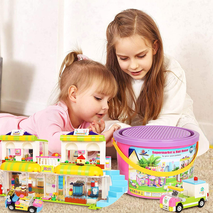 Exercise N Play Building Toy Barber Shop Mini Block Sets - 1294 Pcs
