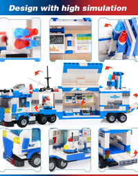 Exercise N Play Police Truck Command Center Toddler Brick Sets - 776 Pcs
