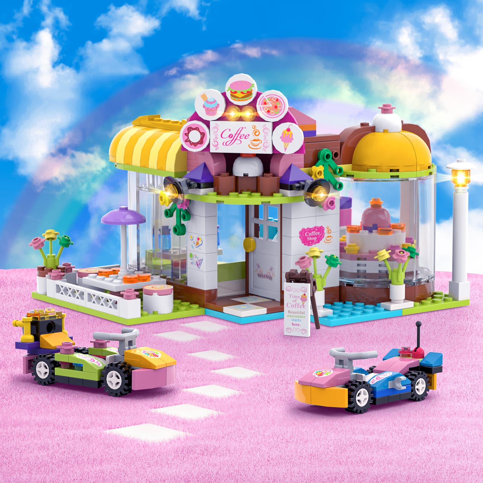 Exercise N Play Street Coffee & Cake Shop Construction Set - 790 Pcs