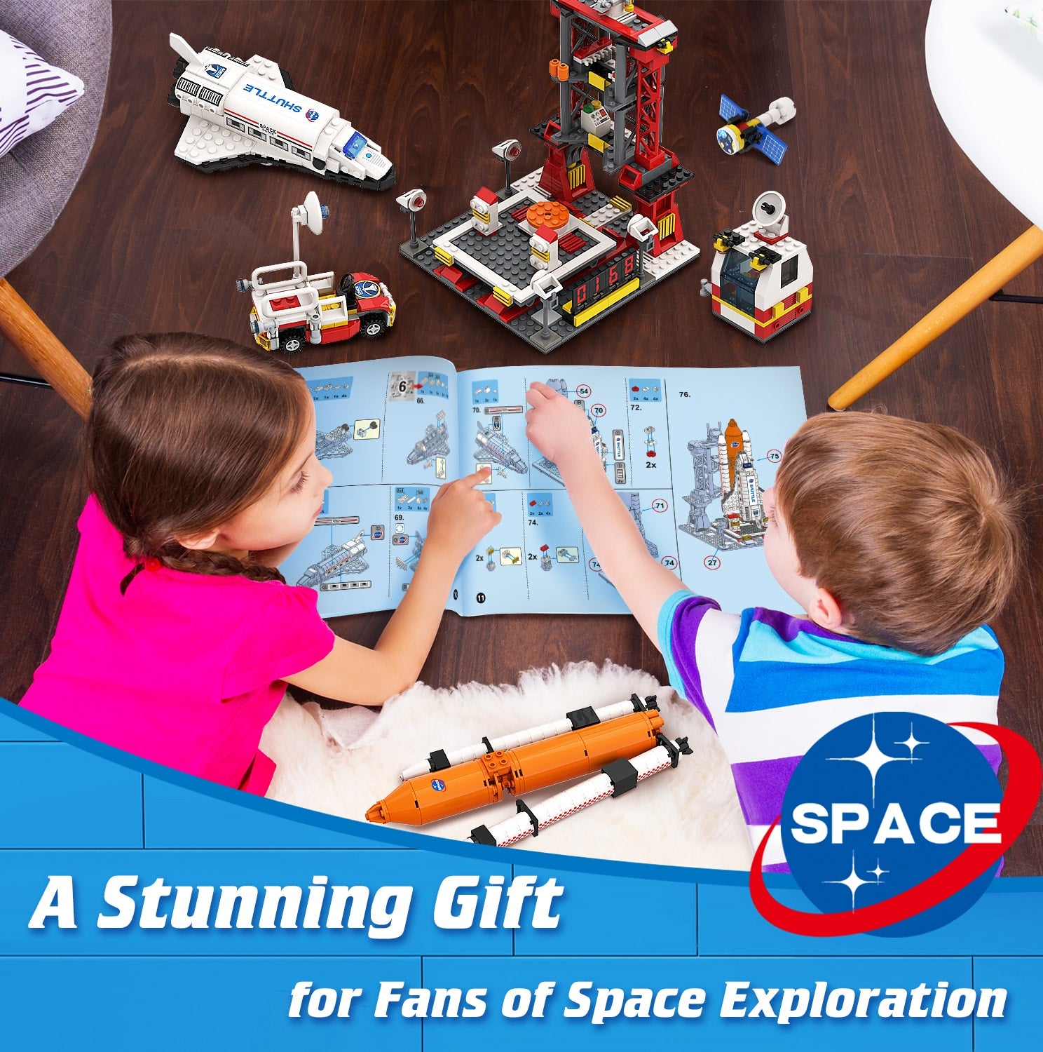 Exercise N Play Space Shuttle Building Bricks Toys - 660 Pcs